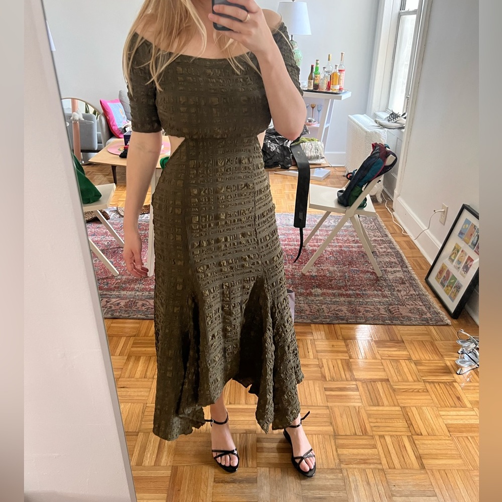NWT Cult Gaia Green MIDI Dress sz L